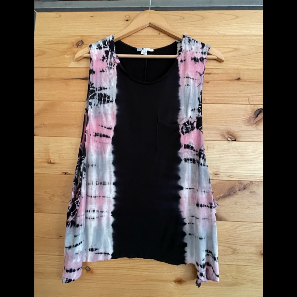Volcom tie dye tank pink&black